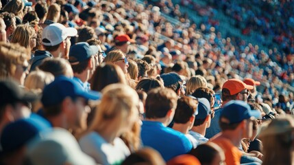 Naklejka premium A crowd of spectators watching an outdoor sports event
