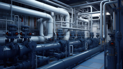 Intricate Network of Industrial Pipes