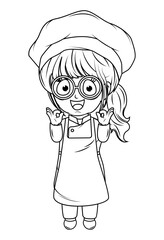 Coloring Little chef cartoon