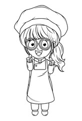 Coloring Little chef cartoon