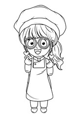 Coloring Little chef cartoon