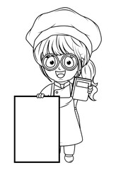 Coloring Little chef cartoon
