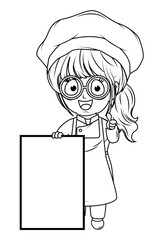 Coloring Little chef cartoon