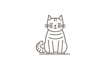 Minimalist line drawing of cat