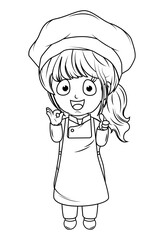 Coloring Little chef cartoon