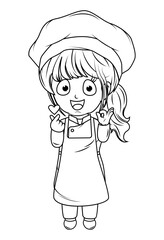 Coloring Little chef cartoon