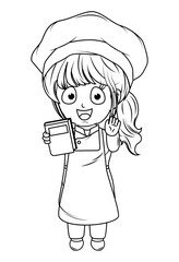 Coloring Little chef cartoon