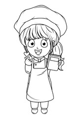Coloring Little chef cartoon