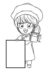 Coloring Little chef cartoon