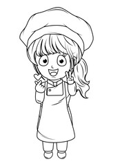 Coloring Little chef cartoon