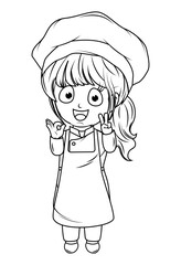 Coloring Little chef cartoon