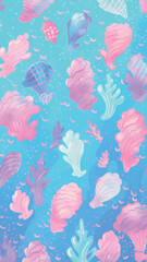 Obraz premium Mermaid backgrounds outdoors pattern.