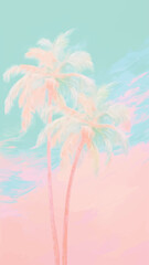 Obraz premium Pastel tropical palm trees art