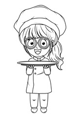 Coloring Little chef cartoon