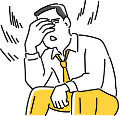 頭を抱えて悩む男性社員