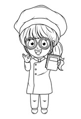 coloring little chef cartoon