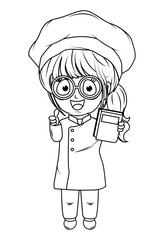 coloring little chef cartoon