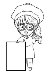 coloring little chef cartoon
