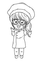 coloring little chef cartoon