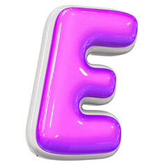 E Letter With Purple 3D Render