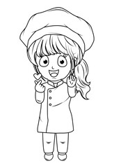 coloring little chef cartoon