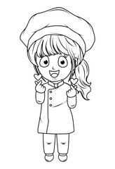 coloring little chef cartoon