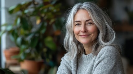 Modern Minimalism: Lifestyle Vlogger in her 50s Sharing Simple Living Tips from Contemporary Home