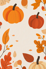 autumn background with pumpkins