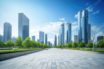 Modern Urban Skyline with Green Park