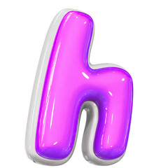 Obraz premium h Letter With Purple 3D Rendering