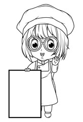 coloring little chef cartoon