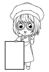 coloring little chef cartoon