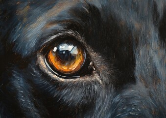 Oil painting capturing the essence of a profound animal gaze showcasing unique features and expressive qualities