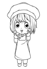coloring little chef cartoon