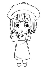coloring little chef cartoon