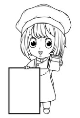 coloring little chef cartoon