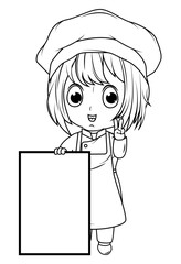 coloring little chef cartoon