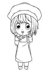 coloring little chef cartoon