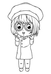 coloring little chef cartoon