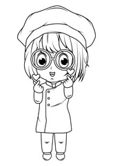 coloring little chef cartoon