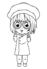 coloring little chef cartoon