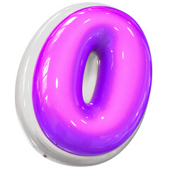 o Letter With Purple 3D Rendering