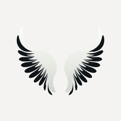 Obraz premium angel, angel wings, animal, bird, black, decorative, decorative wings, design, eagle, elegant, emblem, feather, feather design, fish, illustration, logo, sea life, shark, stencil, symbol, vector, vect