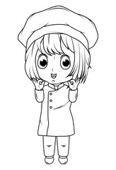 coloring little chef cartoon