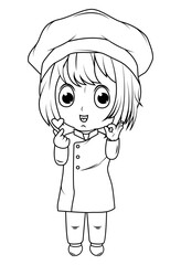 coloring little chef cartoon