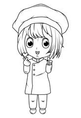 coloring little chef cartoon