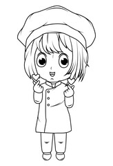 coloring little chef cartoon
