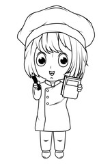 coloring little chef cartoon