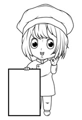 coloring little chef cartoon
