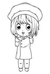 coloring little chef cartoon